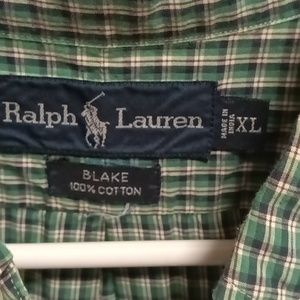 FINAL PRICE NWOT RALPH LAUREN green multi- colored checkered s/s shirt Size XL